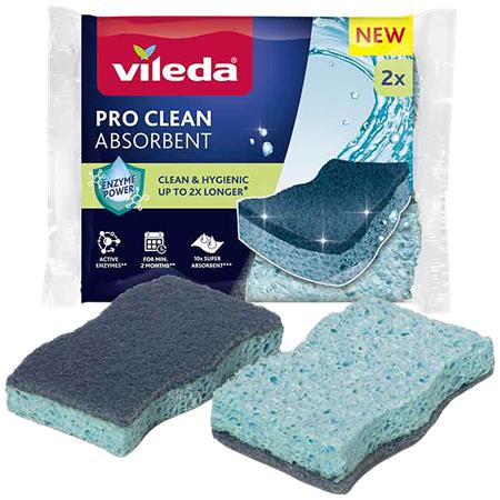 Viskózna hubka, 2 ks, VILEDA "Pro Clean", modrá