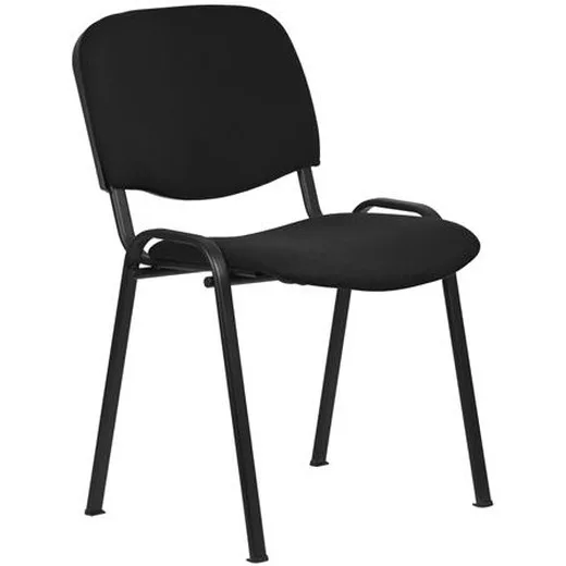 Konferenčná stolička, čalúnená, čierna kovová konštrukcia, „Felicia”, čierna