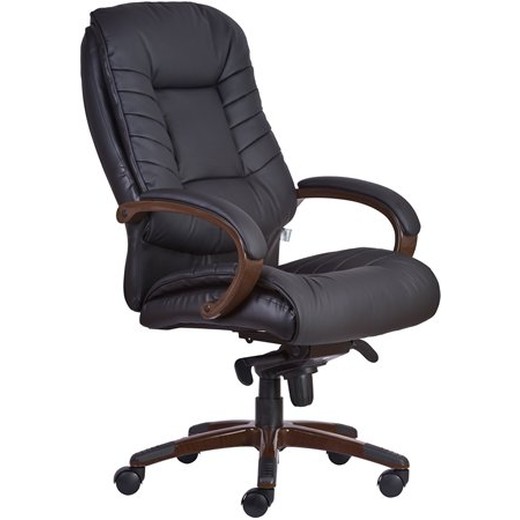 Manažérska stolička, umelá koža, čierny podstavec, "Buffalo PU", čierna