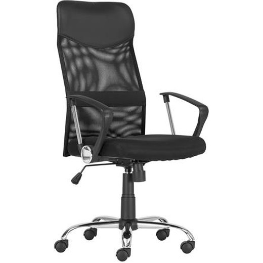 Kancelárska stolička, sieťové operadlo, chrómový podstavec, "TENNESSEE", čierna