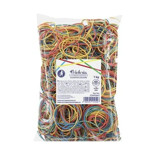 Gumičky, 60x2 mm, VICTORIA FACILITY, 1 kg, mix farieb