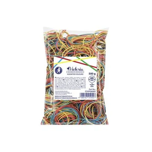 Gumičky, 60x2 mm, VICTORIA FACILITY, 0,5 kg, mix farieb
