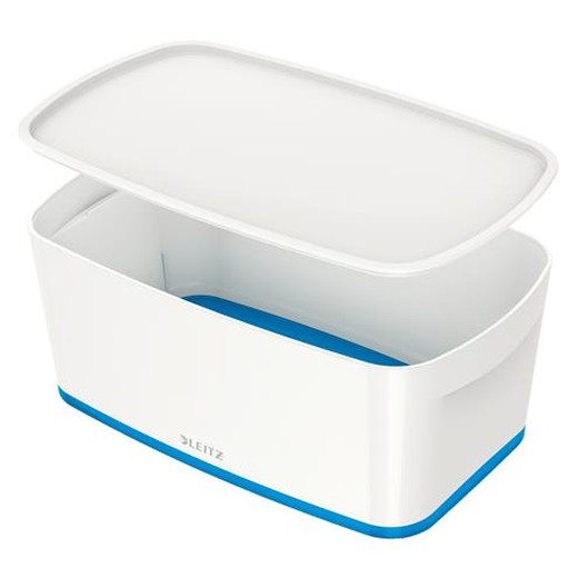 Archivačná krabica, s vekom, malá, LEITZ "MyBox", biela-modrá