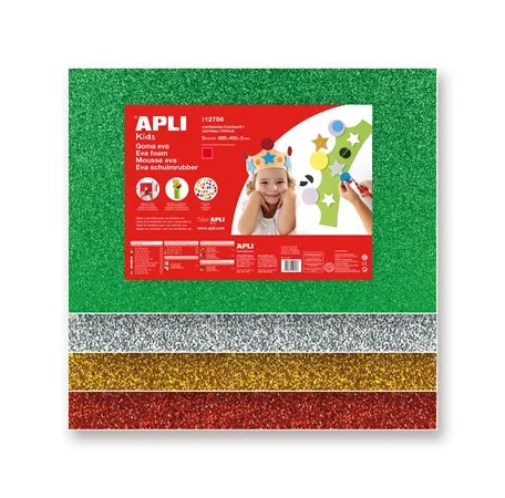 Moosguma, 400x600 mm, glitter, APLI Kids "Eva Sheets", strieborná 2