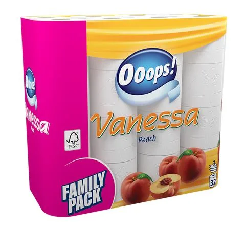 Toaletný papier, 3-vrstvový, malý kotúč, 32 kotúčov, OOOPS "Everyday" 2