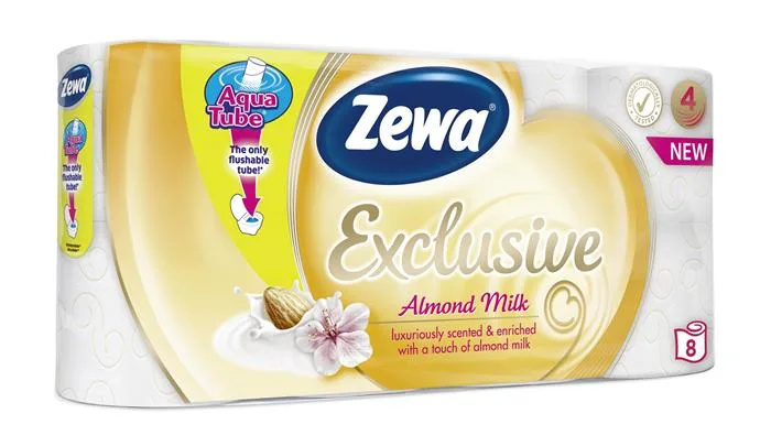 Toaletný papier, 4-vrstvový, malý kotúč, 8 kotúčov, ZEWA "Exclusive", almond blossom 2