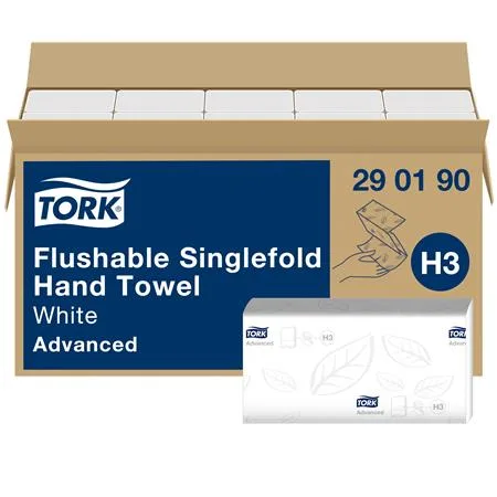 Papierové utierky, Z ohyb, 2-vrstvové, H3 systém, Advanced, TORK "Singlefold", biela 2