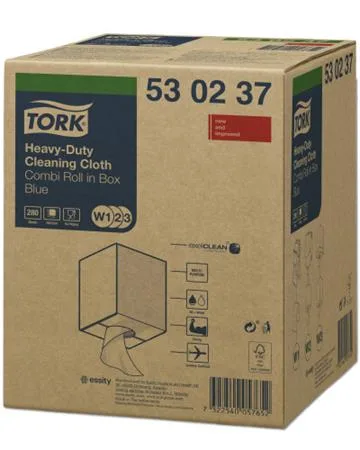 Čistiaca utierka, v kotúči, W1/W2 systém, 1-vrstvová, TORK, modrá 3
