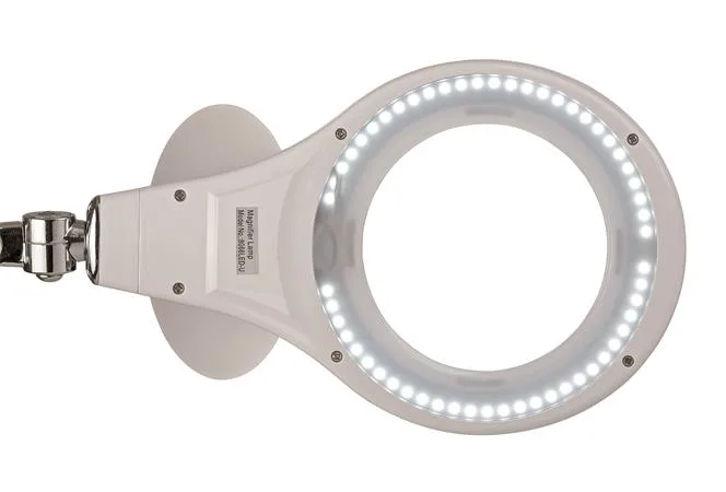 Stolová lampa, LED, zväčšovacie sklo, s držiakom, MAUL "Makro", biela 2