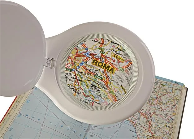 Stolová lampa, LED, zväčšovacie sklo, s držiakom, MAUL "Makro", biela 3
