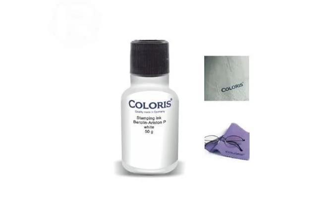 Pečiatková farba, 50 ml, na textílie, COLORIS, "Berolin Ariston", biela 2