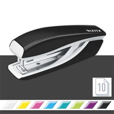 Zošívačka, mini, No. 10, 10 listov, kovová, LEITZ"Nexxt Wow", čierna 2