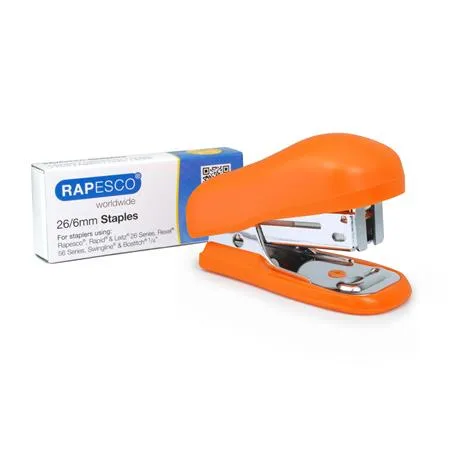Zošívačka, 24/6, 26/6, 12 listov, RAPESCO "Bug Mini", oranžová 2