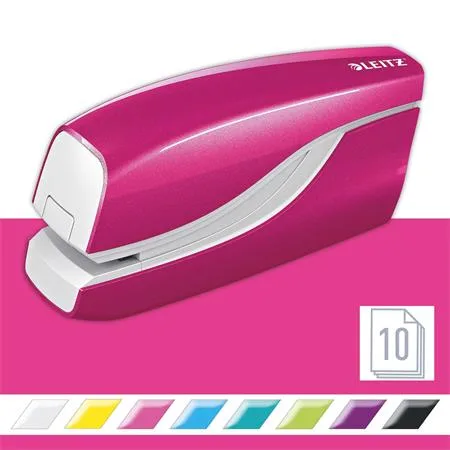 Zošívačka, elektrická, No.10, 10 listov, LEITZ "Wow", ružová 2