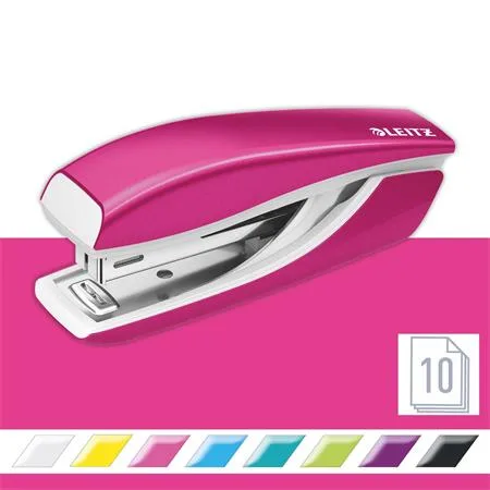 Zošívačka, mini,  No. 10, 10 listov, kovová, LEITZ "Nexxt Wow", ružová 2