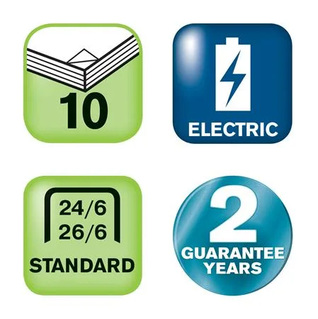 Zošívačka, elektrická, 24/6, 26/6, 10 listov, RAPID "Fixativ 10BX", modrá 6