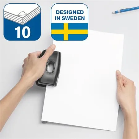 Dierovačka, 2 dierky, 10 listov, RAPID "FC10 Fashion", čierna 2