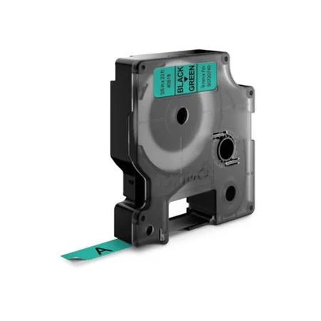 Páska do štítkovača, 9 mm x 7 m, DYMO "D1", zelená-čierna 2