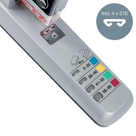 Zošívačka, veľkokapacitná, 80 listov, LEITZ "5551", strieborná 5