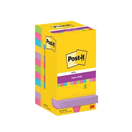 Samolepiace bloky, 76x76 mm, 100 listov, 3M POSTIT "Super Sticky", mix 2