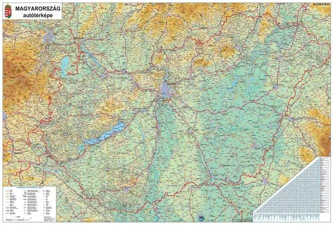 Podložka na stôl, obojstranná, STIEFEL "Mapa Maďarska/Automapa Maďarska"- výrobok v MJ 2