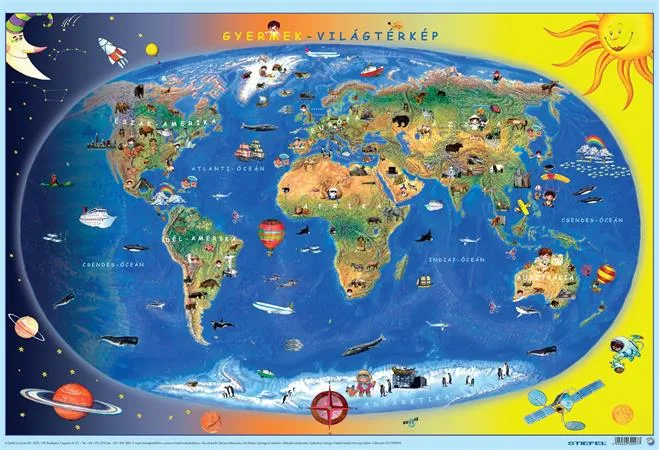 Podložka na stôl, obojstranná, "Föld országai/Gyermek-világtérkép - Krajiny Sveta/ Detská mapa sveta" výrobok v MJ 2