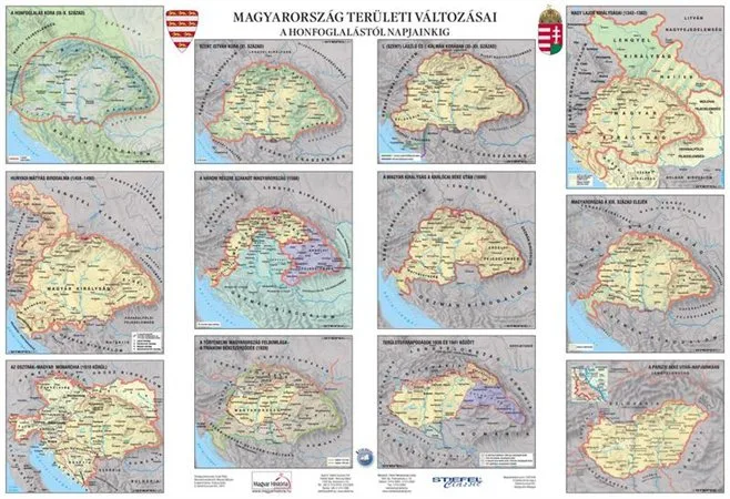 Podložka na stôl,"Dejepisná mapa Maďarska/Teritoriálne zmeny - Magyar történet áttekintése/Ter. változások" - výr. v MJ 2