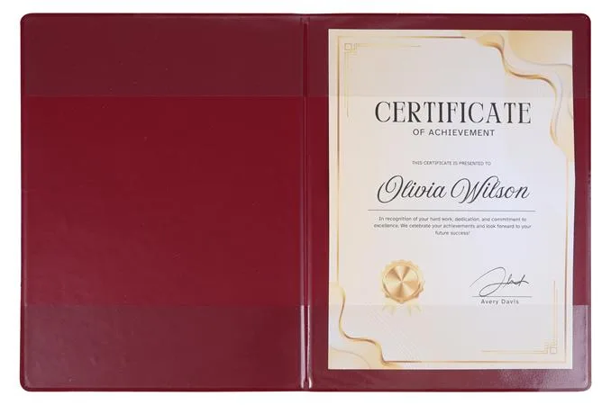 Obal na certifikáty, semišový, A5, VICTORIA OFFICE, mix farieb 2