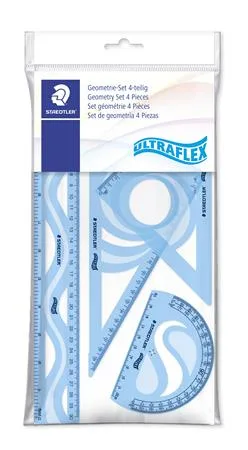 Pravítko, sada, plastové, ohybné, 4 ks, STAEDTLER "569 PB", mix farieb 2