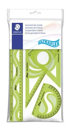 Pravítko, sada, plastové, ohybné, 4 ks, STAEDTLER "569 PB", mix farieb 3