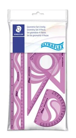 Pravítko, sada, plastové, ohybné, 4 ks, STAEDTLER "569 PB", mix farieb 4