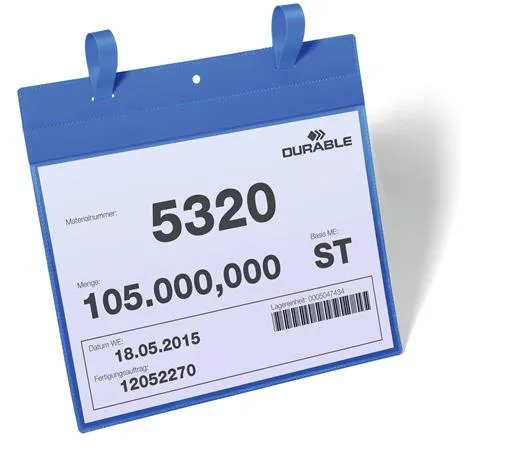 Logistické vrecko, A4, na šírku, s rýchloviazačom, DURABLE, tmavomodré 2