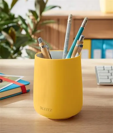 Držiak na písacie potreby, keramický, LEITZ "Cosy", teplá žltá 6