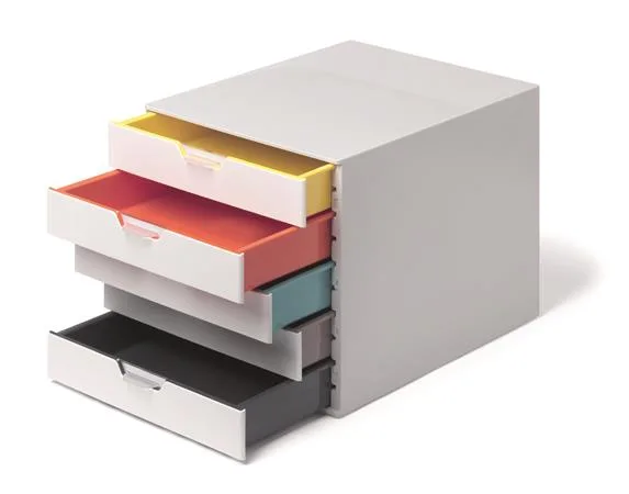Zásuvkový box, plastový, 5 zásuviek , DURABLE "VARICOLOR® 5", biela 3