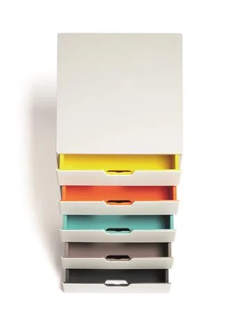Zásuvkový box, plastový, 5 zásuviek , DURABLE "VARICOLOR® 5", biela 4