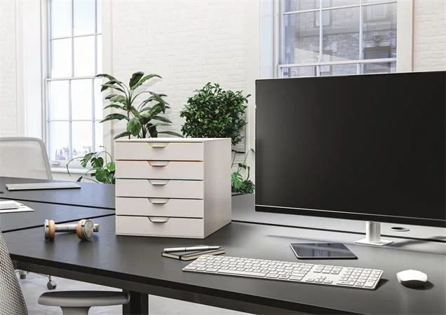 Zásuvkový box, plastový, 5 zásuviek , DURABLE "VARICOLOR® 5", biela 6