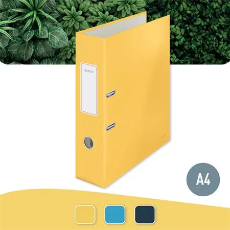 Pákový šanón, 80 mm, A4, kartón, 180°, LEITZ "Cosy Soft Touch", teplá žltá 2