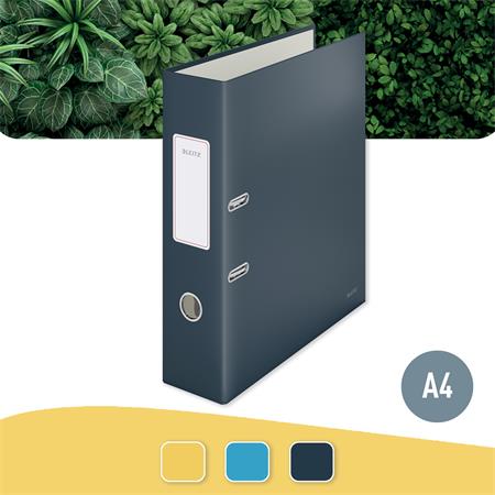 Pákový šanón, 80 mm, A4, kartón, 180°, LEITZ "Cosy Soft Touch", zamatová sivá 2