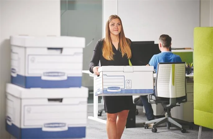 Archivačný kontajner, kartón, ultra silný, veľký, FELLOWES "Bankers Box Basic", modrá-biela 2