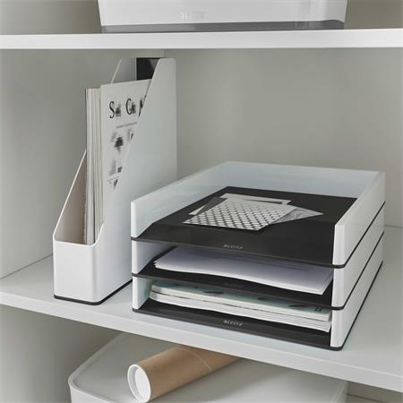 Zakladač, plastový, 73 mm, dvojfarebný, LEITZ "Wow", čierna 3