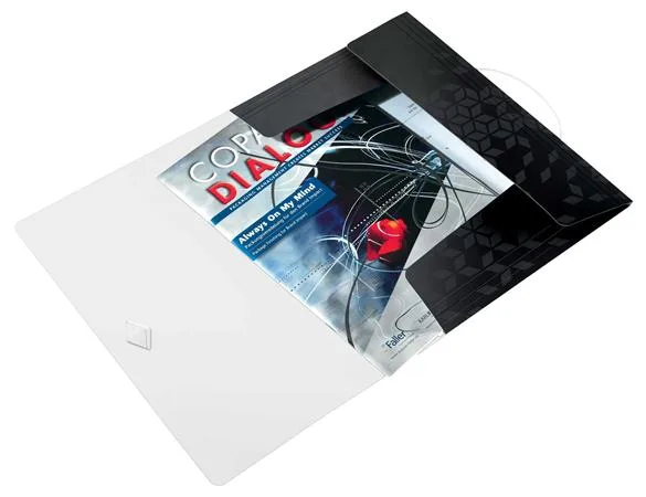 Doska s gumičkou, PP, A4, LEITZ "Wow", čierna 4