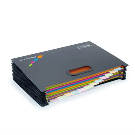 Harmonikový box na dokumenty, A4+, PP, 13 priehradiek, RAPESCO "SupaFile Plus", čierny 3