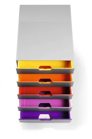 Zásuvkový box, plastový, 5 zásuviek , DURABLE "VARICOLOR® 5", sivý 3