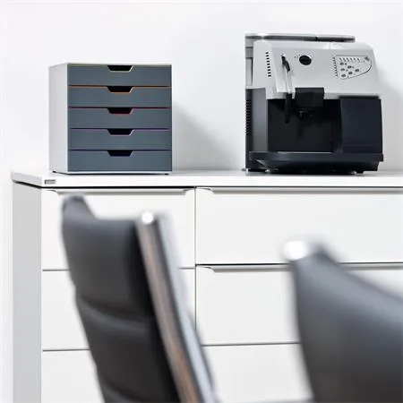 Zásuvkový box, plastový, 5 zásuviek , DURABLE "VARICOLOR® 5", sivý 6