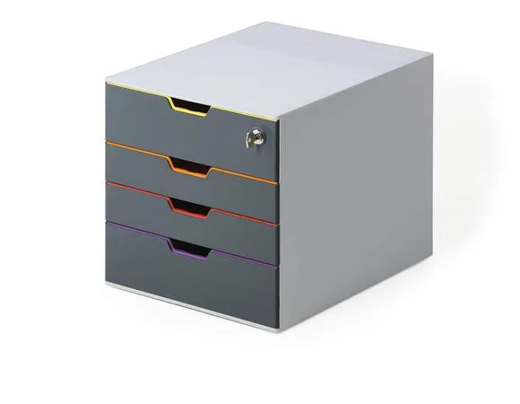 Zásuvkový box, plastový, 4 zásuvky, 1 uzamykateľná zásuvka, DURABLE "VARICOLOR® SAFE" 2