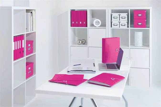Organizér, A4, 12 dielny, plastový, LEITZ "Wow", ružový 4