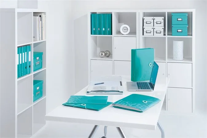 Organizér, A4, 12 dielny, plastový, LEITZ "Wow", ľadovo modrý 4