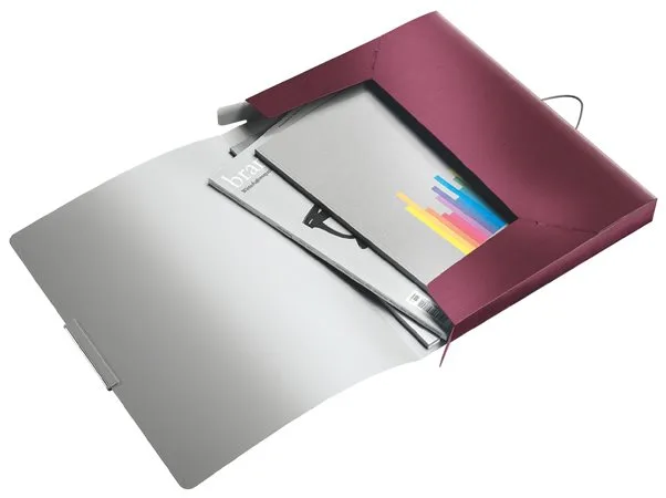 Doska s gumičkou, 30 mm, PP, A4, LEITZ "Style Jumbo", granátovo červená 3