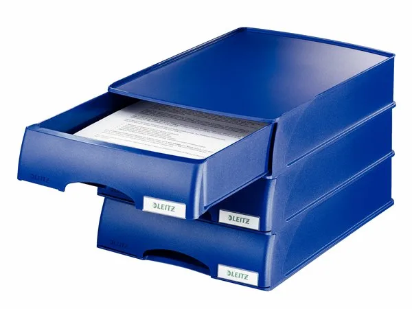 Box na dokumenty, plastový, 1 zásuvkový, LEITZ "Plus", modrý 5