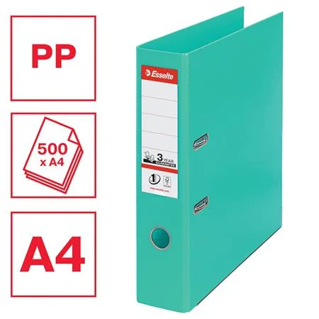 Pákový šanón, 75 mm, A4, PP/PP, s ochranným spodným kovaním, ESSELTE "Standard", zelený 2
